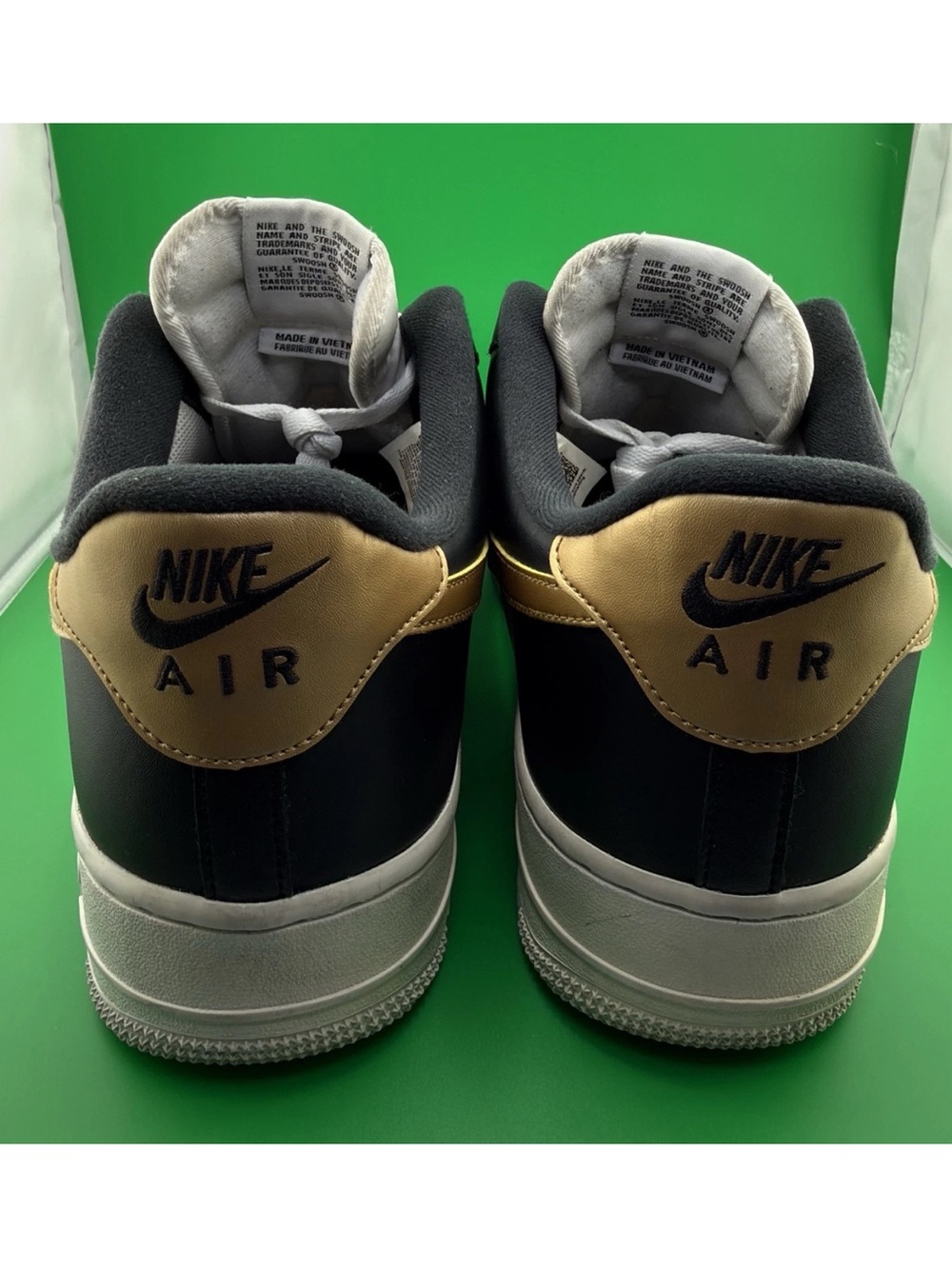 Nike Air Force 1 '07 LV8 Black White Metallic Gold CZ9189-001 Men’s Size 14N/Box - Picture 5 of 8
